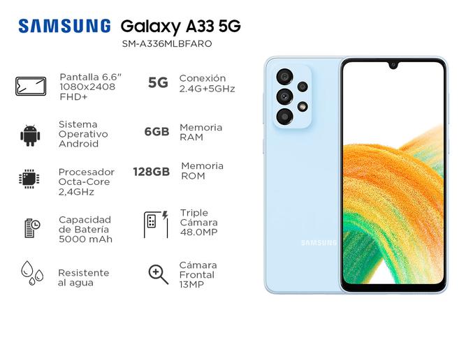 Celular Samsung Galaxy A33 5G 128GB + 6GB Ram - 1