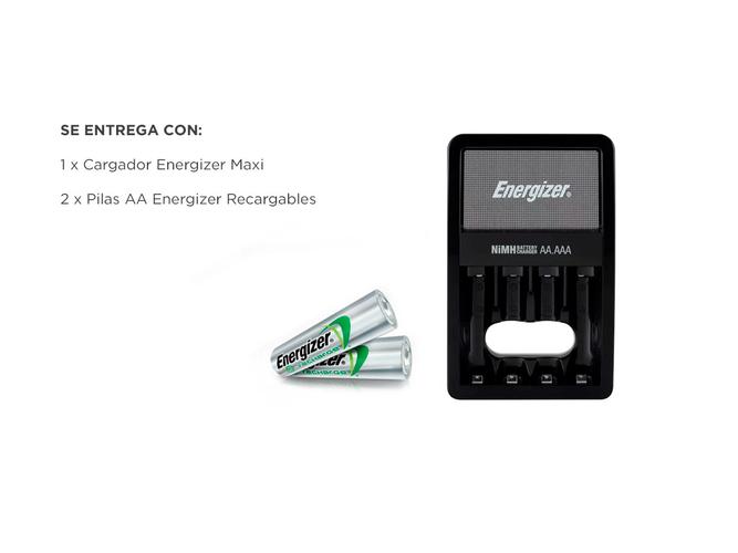 Cargador Maxi Energizer + 2 Pilas AA Recargables  - 4