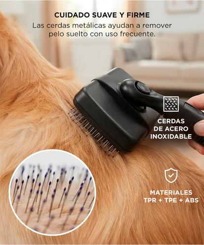 Cepillo Removedor De Pelo Para Mascotas Gadnic Con Limpieza Automática Cerdas De Acero Inoxidable - 3