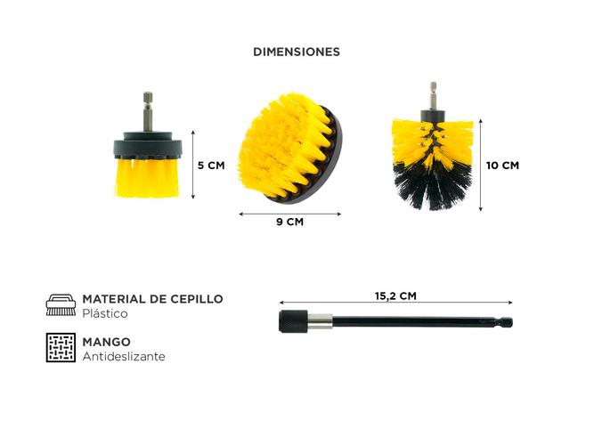 Set de Cepillos de Limpieza Gadnic Cleaner02 4 Cabezales Aptos para Taladro - 3