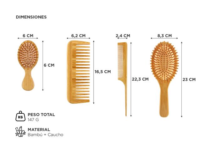 Kit de Cepillos de Bambú Gadnic 4 Piezas - 3