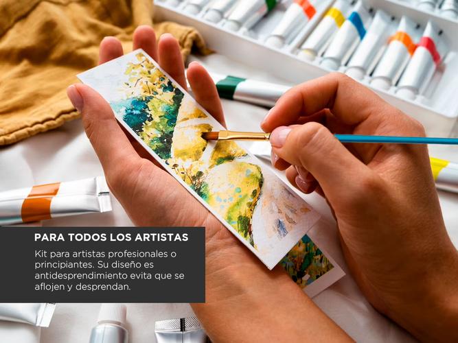 Kit x10 Pinceles Para Artistas Gadnic ART1 Arte Acuarela Óleo - 4