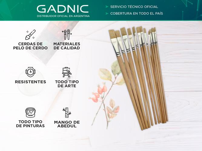 Set de Pinceles Gadnic 12 Brochas - 1