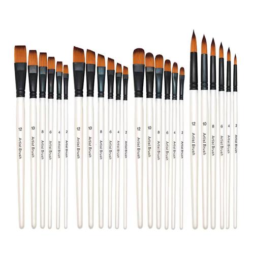 Kit De 24 Pinceles Para Artistas Gadnic ART4 Arte Acuarela Óleo  - 0