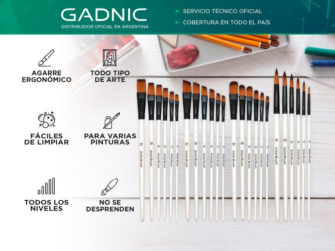 Kit De 24 Pinceles Para Artistas Gadnic ART4 Arte Acuarela Óleo  - 1