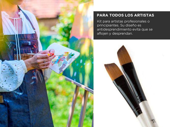 Kit De 24 Pinceles Para Artistas Gadnic ART4 Arte Acuarela Óleo  - 4
