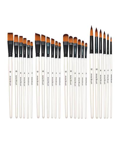 Kit De 24 Pinceles Para Artistas Gadnic ART4 Arte Acuarela Óleo  - 6