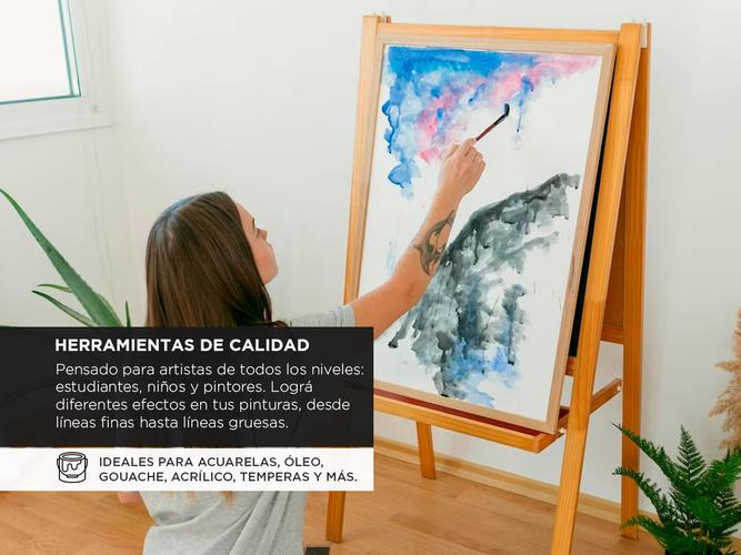 Set x24 Pinceles + Paleta Mezcladora para Arte Gadnic ART06 Para Artistas Pintura - 2