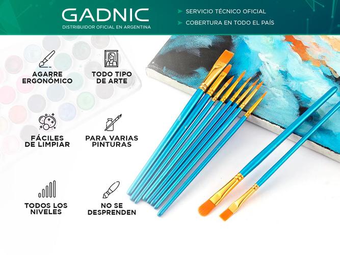 Set x20 Pinceles Para Artistas Gadnic ART07 De Aceite Acuarela  - 1