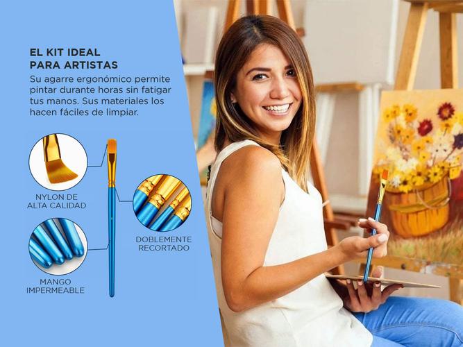 Set x20 Pinceles Para Artistas Gadnic ART07 De Aceite Acuarela  - 2
