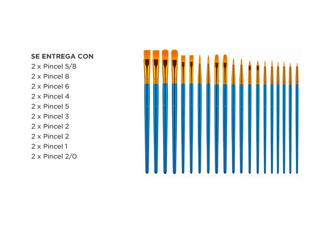 Set x20 Pinceles Para Artistas Gadnic ART07 De Aceite Acuarela  - 4