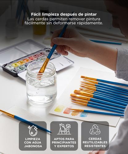 Set x20 Pinceles Para Artistas Gadnic ART07 De Aceite Acuarela  - 4