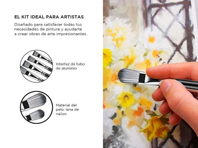 Set x17 Brochas Pinceles Gadnic Arte Pintura  - 2