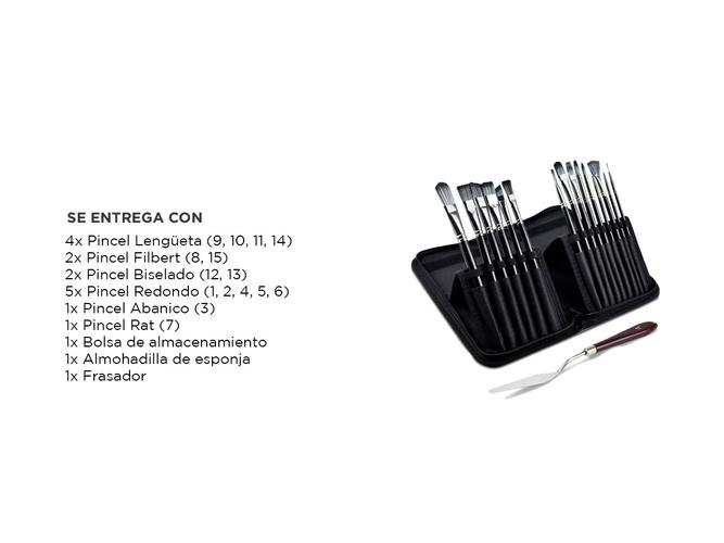 Set x17 Brochas Pinceles Gadnic Arte Pintura  - 4
