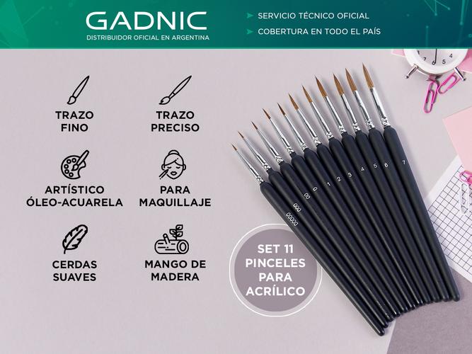 Kit x11 Pinceles Artísticos Gadnic De Dibujo Acuarela  - 1