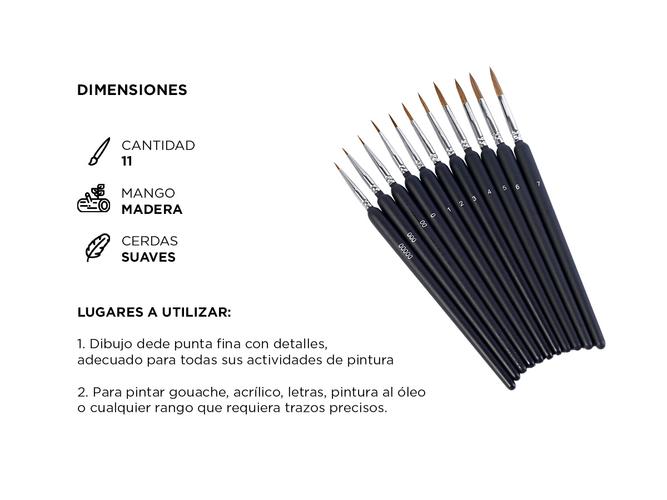 Kit x11 Pinceles Artísticos Gadnic De Dibujo Acuarela  - 4