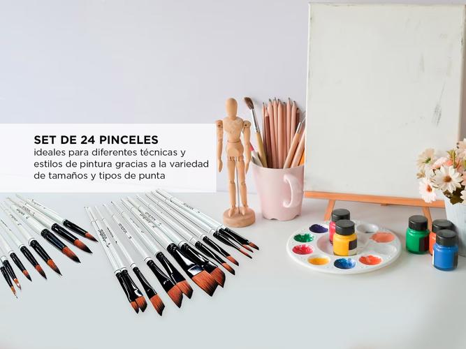 Set de 24 Pinceles de Artista Gadnic ART11 De Pintura Arte Acuarela - 2