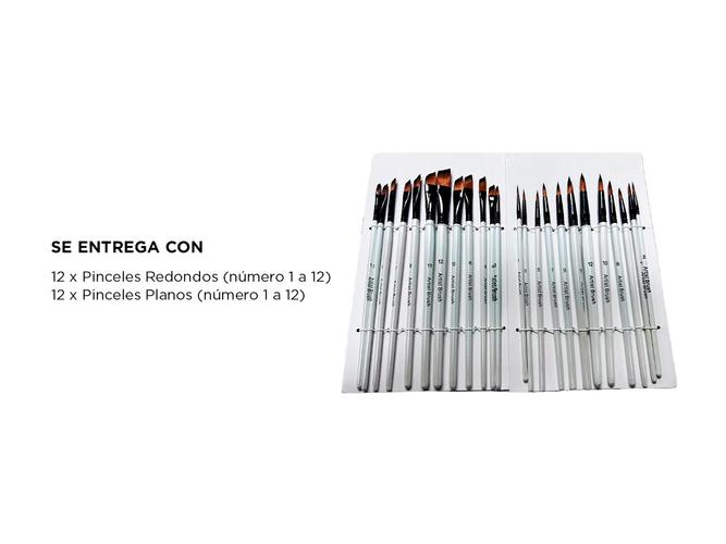 Set de 24 Pinceles de Artista Gadnic ART11 De Pintura Arte Acuarela - 4