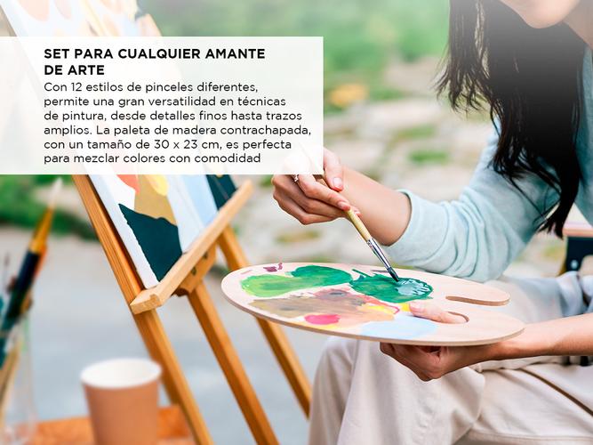 Set de Pinceles Gadnic 12 Brochas con Paleta - 2