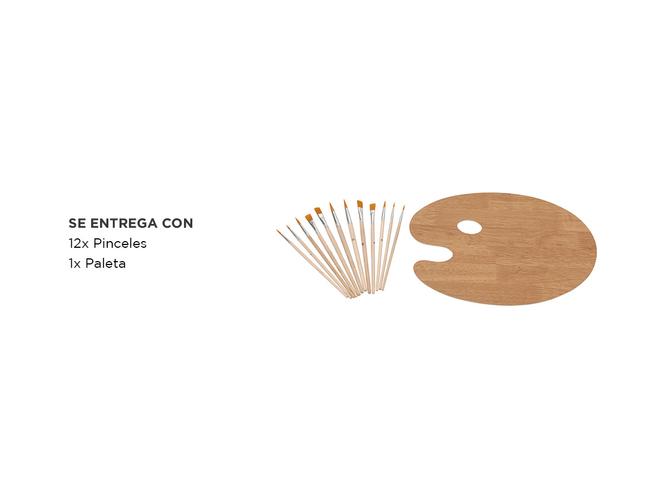 Set de Pinceles Gadnic 12 Brochas con Paleta - 4