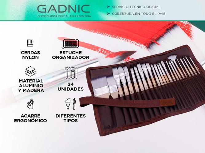 Kit de 24 pinceles de pintura Gadnic con Estuche - 1