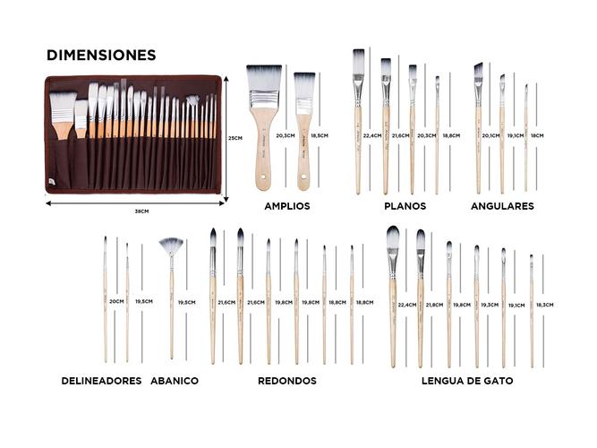 Kit de 24 pinceles de pintura Gadnic con Estuche - 4