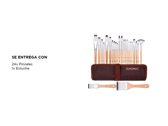 Kit de 24 pinceles de pintura Gadnic con Estuche - 5