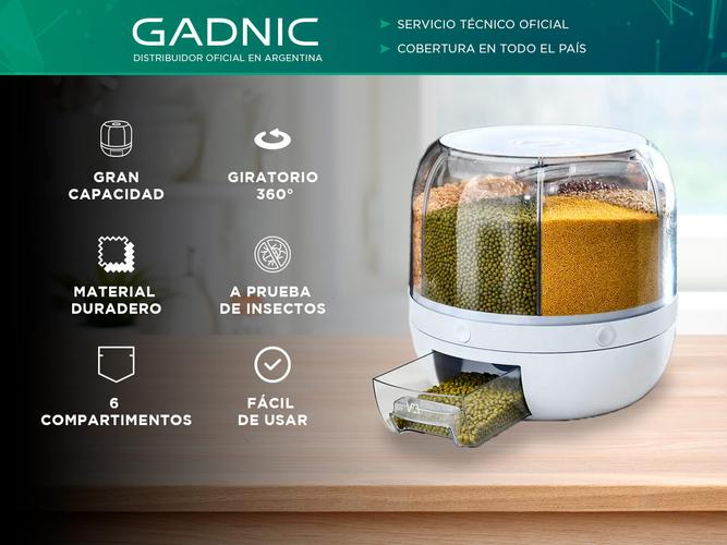 Dispenser de Granos Gadnic 6 Contenedores Giratorios - 1