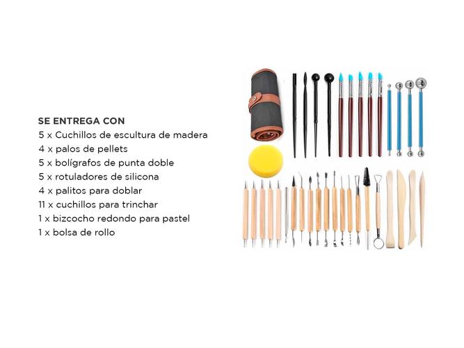 Set Herramientas de Arcilla 36 Piezas Gadnic STQY16 Alfarería Para Arcilla Cerámica - 4