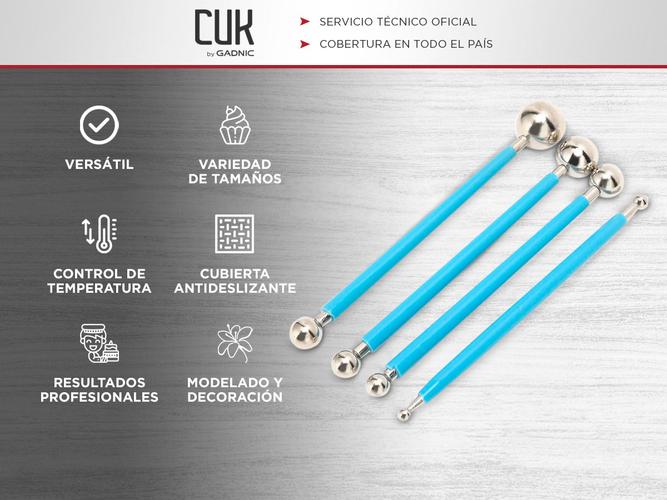 Set de Bolillos Metalicos Gadnic Para Porcelana Fria Reposteria Fondant - 1