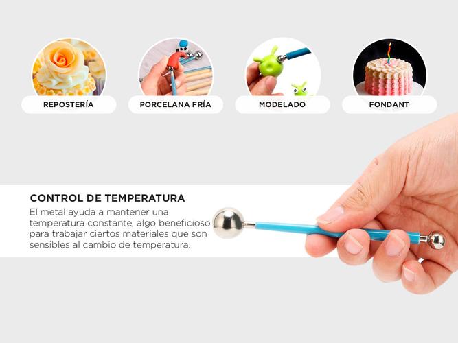 Set de Bolillos Metalicos Gadnic Para Porcelana Fria Reposteria Fondant - 2