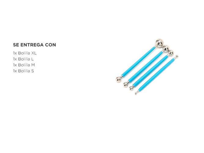 Set de Bolillos Metalicos Gadnic Para Porcelana Fria Reposteria Fondant - 4