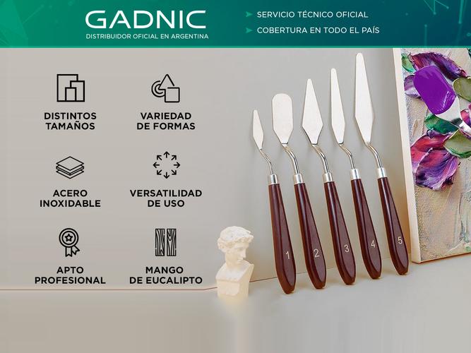 Set de Espatulas Metalicas Gadnic para Pintura Oleo y Acrilico - 1