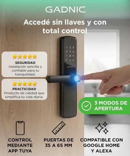 Cerradura Biometrica Gadnic Smart-L Huella Digital Bluetooth - 1