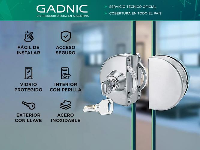 Cerradura Gadnic para Puertas de Vidrio - 1