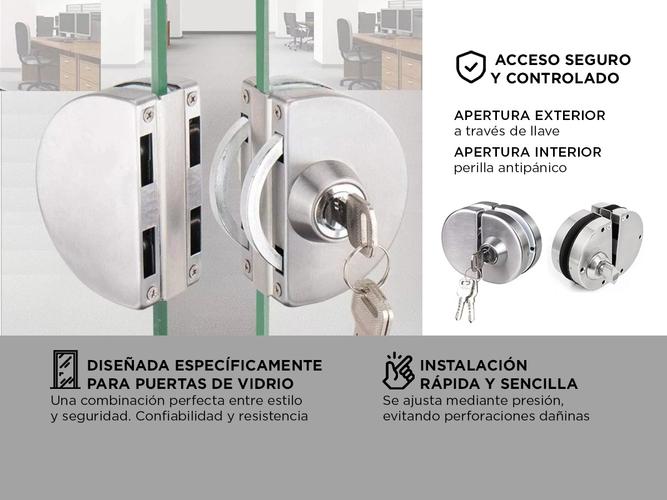 Cerradura Gadnic para Puertas de Vidrio - 2