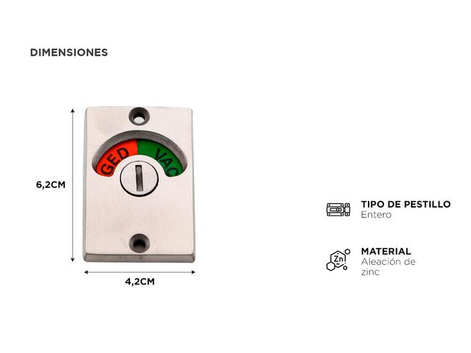 Cerradura con Indicador Gadnic Libre Ocupado  - 4