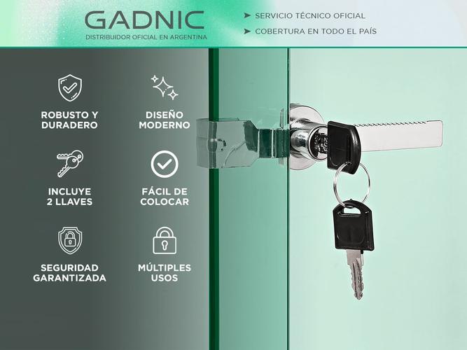 Cerradura Para Vidrio Gadnic Puerta Corrediza Mueble Ventana - 1