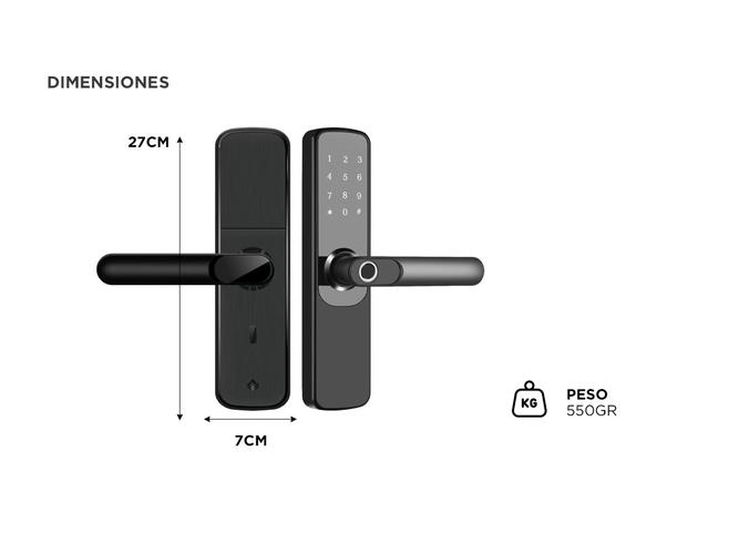 Cerradura Biometrica Gadnic Inteligente Huella Tarjeta - 4