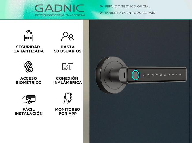 Cerradura Biometrica Gadnic Inteligente Con Bluetooth - 1