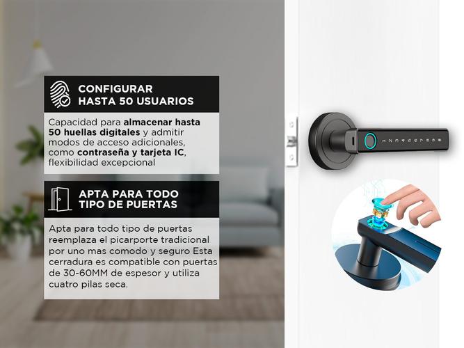 Cerradura Biometrica Gadnic Inteligente Con Bluetooth - 2