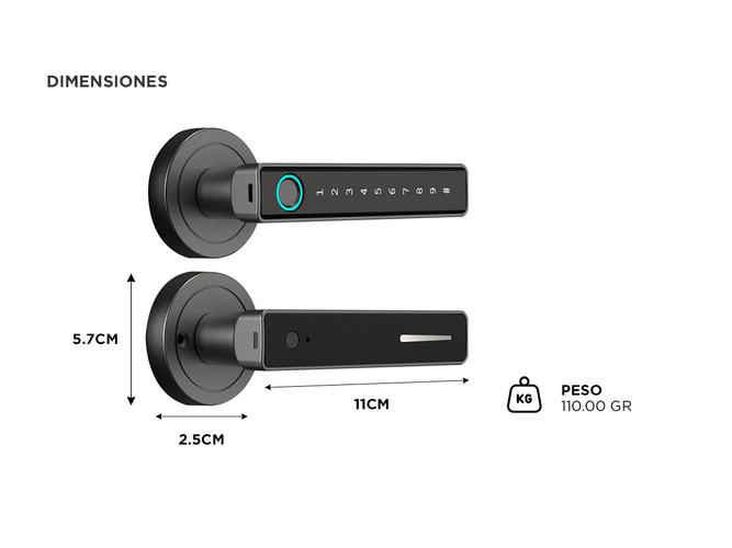 Cerradura Biometrica Gadnic Inteligente Con Bluetooth - 4