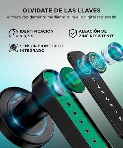 Cerradura Biometrica Gadnic Inteligente Con Bluetooth - 3