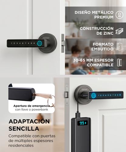 Cerradura Biometrica Gadnic Inteligente Con Bluetooth - 4