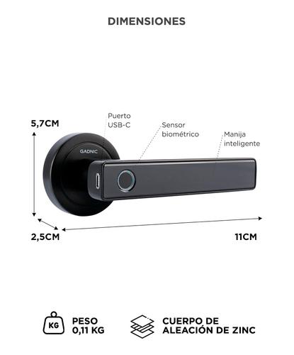 Cerradura Biometrica Gadnic Inteligente Con Bluetooth - 5