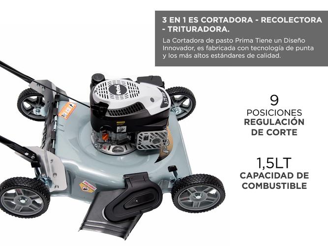 Cortadora de Césped Petri Prima Naftera 4T 3en1 3,75HP Bolsa Recolectora 42Lt - 3