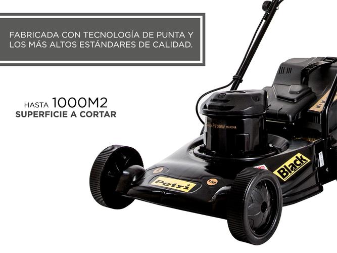 Cortadora de Césped Petri Black Eléctrica 1700w 1HP Recolector 32Lt - 3