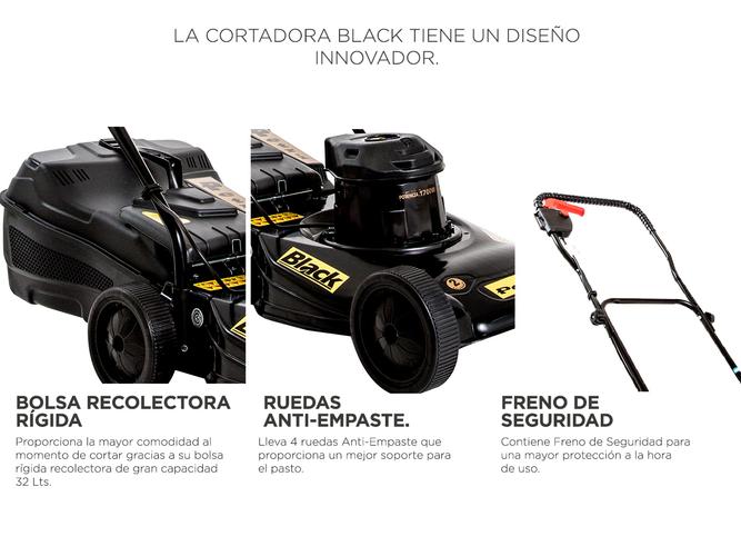 Cortadora de Césped Petri Black Eléctrica 1700w 1HP Recolector 32Lt - 4