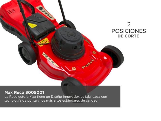 Cortadora de Césped Petri Max Eléctrica 900w 1/2HP Recolectora 32Lt - 3