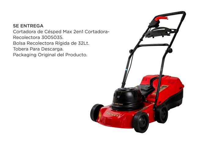Cortadora de Césped Petri Max Eléctrica 2500w 2HP 2en1 Tobera de Descarga y Recolectora 32Lt - 5